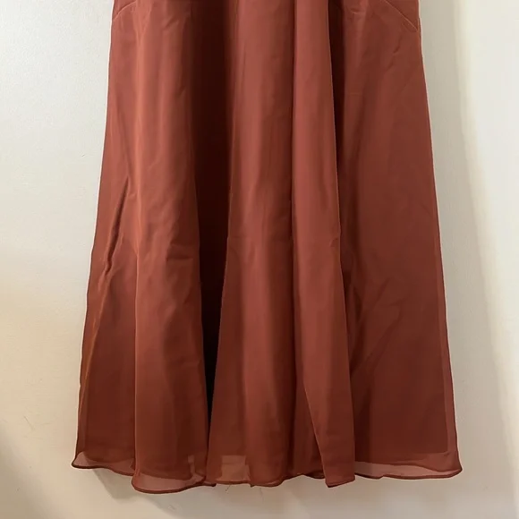 NEW Revelry Nova Chiffon Rust Formal Gown Dress Size 6 - Picture 5 of 11